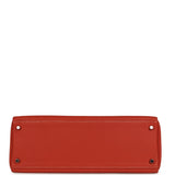 Pre-owned Hermes Retourne Kelly 35 Sanguine Clemence Palladium Hardware