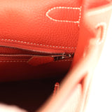 Pre-owned Hermes Retourne Kelly 35 Sanguine Clemence Palladium Hardware