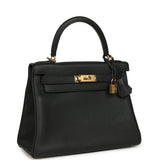 Hermes Kelly Retourne 28 Black Clemence Gold Hardware