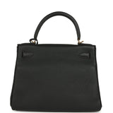 Hermes Kelly Retourne 28 Black Clemence Gold Hardware