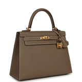 Hermes Kelly Sellier 25 Etoupe Epsom Gold Hardware