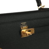 Hermes Kelly Sellier 25 Black Epsom Gold Hardware - Thumbnail View 7
