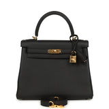 Hermes Kelly Retourne 25 Black Togo Gold Hardware - Thumbnail View 1