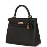 Hermes Kelly Retourne 25 Black Togo Gold Hardware - Thumbnail View 3