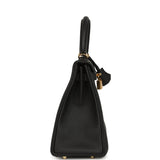 Hermes Kelly Retourne 25 Black Togo Gold Hardware - Thumbnail View 4