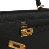 Hermes Kelly Retourne 25 Black Togo Gold Hardware - Thumbnail View 7