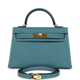 Hermes Kelly Sellier 20 Blue Jean Epsom Gold Hardware - Thumbnail View 1