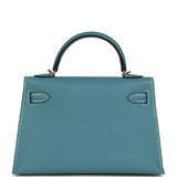 Hermes Kelly Sellier 20 Blue Jean Epsom Gold Hardware - Thumbnail View 5