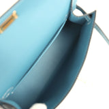Hermes Kelly Sellier 20 Blue Jean Epsom Gold Hardware - Thumbnail View 8