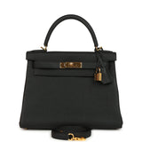 Pre-owned Hermes Kelly Retourne 28 Black Togo Gold Hardware - Thumbnail View 1