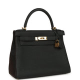 Pre-owned Hermes Kelly Retourne 28 Black Togo Gold Hardware - Thumbnail View 2