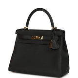 Pre-owned Hermes Kelly Retourne 28 Black Togo Gold Hardware - Thumbnail View 5