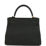 Pre-owned Hermes Kelly Retourne 28 Black Togo Gold Hardware - Thumbnail View 4