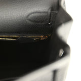 Pre-owned Hermes Kelly Retourne 28 Black Togo Gold Hardware - Thumbnail View 9