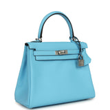 Hermes Kelly Retourne 25 Celeste Swift Palladium Hardware