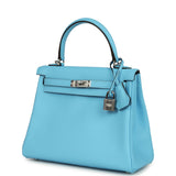 Hermes Kelly Retourne 25 Celeste Swift Palladium Hardware
