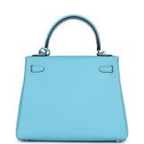 Hermes Kelly Retourne 25 Celeste Swift Palladium Hardware
