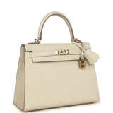 Hermes Kelly Sellier 25 Craie Epsom Permabrass Hardware