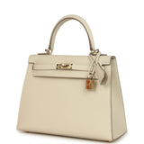 Hermes Kelly Sellier 25 Craie Epsom Permabrass Hardware
