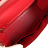 Vintage Hermes Kelly 28 Sellier Rouge Vif Courchevel Gold Hardware