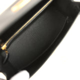 Hermes Kelly Sellier 25 Black Box Gold Hardware