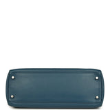 Pre-owned Hermes Kelly Retourne 32 Bleu De Malte Swift Palladium Hardware