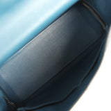 Pre-owned Hermes Kelly Retourne 32 Bleu De Malte Swift Palladium Hardware