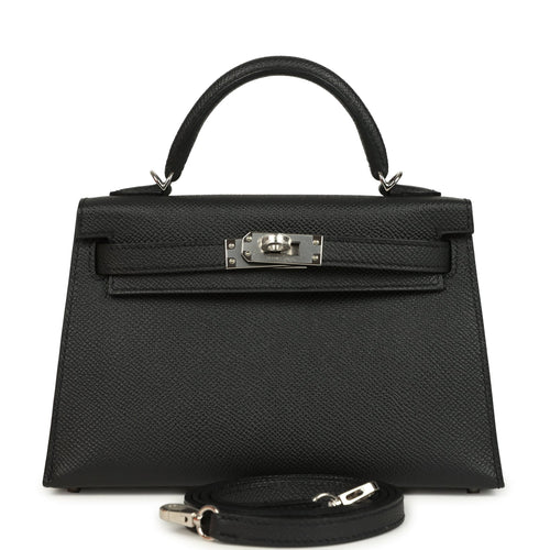 Hermes Kelly Sellier 20 Black Epsom Palladium Hardware