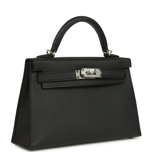 Hermes Kelly Sellier 20 Black Epsom Palladium Hardware