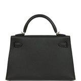 Hermes Kelly Sellier 20 Black Epsom Palladium Hardware
