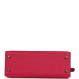 Hermes Special Order (HSS) Kelly Sellier 25 Rose Mexico Verso Chevre Mysore Permabrass Hardware