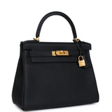 Hermes Kelly Retourne 28 Black Togo Brushed Gold Hardware - Thumbnail View 2