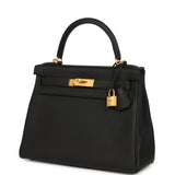 Hermes Kelly Retourne 28 Black Togo Brushed Gold Hardware - Thumbnail View 5
