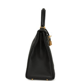 Hermes Kelly Retourne 28 Black Togo Brushed Gold Hardware - Thumbnail View 3