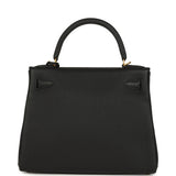 Hermes Kelly Retourne 28 Black Togo Brushed Gold Hardware - Thumbnail View 4