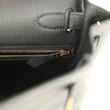 Hermes Kelly Retourne 28 Black Togo Brushed Gold Hardware - Thumbnail View 9
