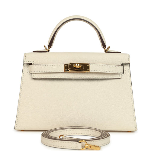 Pre-owned Hermes Special Order (HSS) Kelly Sellier 20 Nata Verso Chevre Mysore Gold Hardware