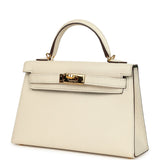 Pre-owned Hermes Special Order (HSS) Kelly Sellier 20 Nata Verso Chevre Mysore Gold Hardware