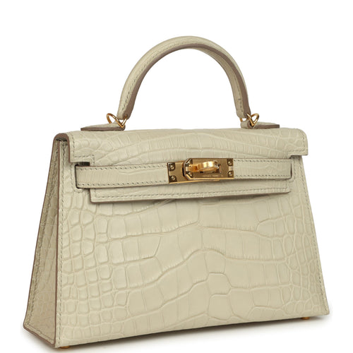 Hermes Kelly Sellier 20 Beton Matte Alligator Gold Hardware