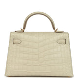 Hermes Kelly Sellier 20 Beton Matte Alligator Gold Hardware