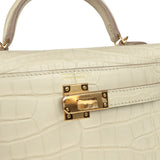 Hermes Kelly Sellier 20 Beton Matte Alligator Gold Hardware
