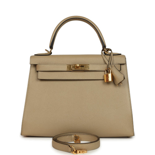 Pre-owned Hermes Kelly Sellier 28 Trench Epsom Gold Hardware