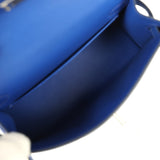 Hermes Kelly Sellier 20 Bleu Royal Chevre Chamkila and Ombre Varanus Salvator Lizard Touch Palladium Hardware