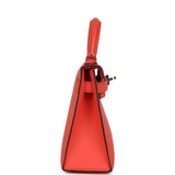 Pre-owned Hermes Kelly Sellier 20 Rose Texas Epsom Palladium Hardware