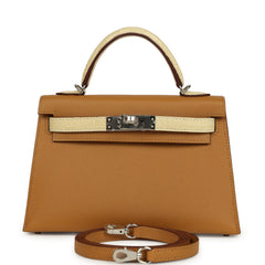 Hermes Kelly Sellier 20 Sesame Madame and Vanille Matte Alligator Touch Palladium Hardware