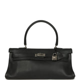 Vintage Hermes Shoulder Kelly 42 JPG Black Clemence Palladium Hardware