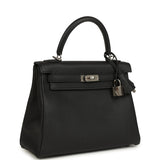 Hermes Kelly Retourne 25 Black Togo Palladium Hardware