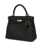 Hermes Kelly Retourne 25 Black Togo Palladium Hardware