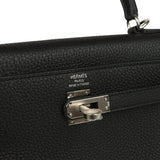 Hermes Kelly Retourne 25 Black Togo Palladium Hardware