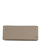 Pre-owned Hermes Kelly Sellier 28 Gris Asphalt Epsom Gold Hardware